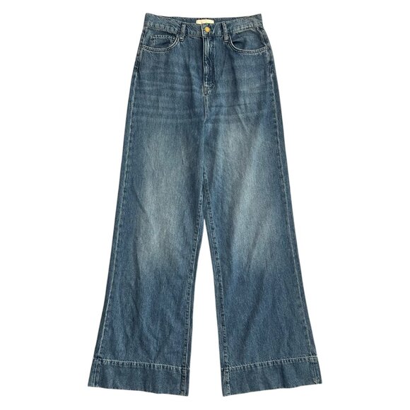 Triarchy x Anthroplogie Ms Onassis High Rise Wide Leg Jeans Size 30 Western Boho - Picture 1 of 12